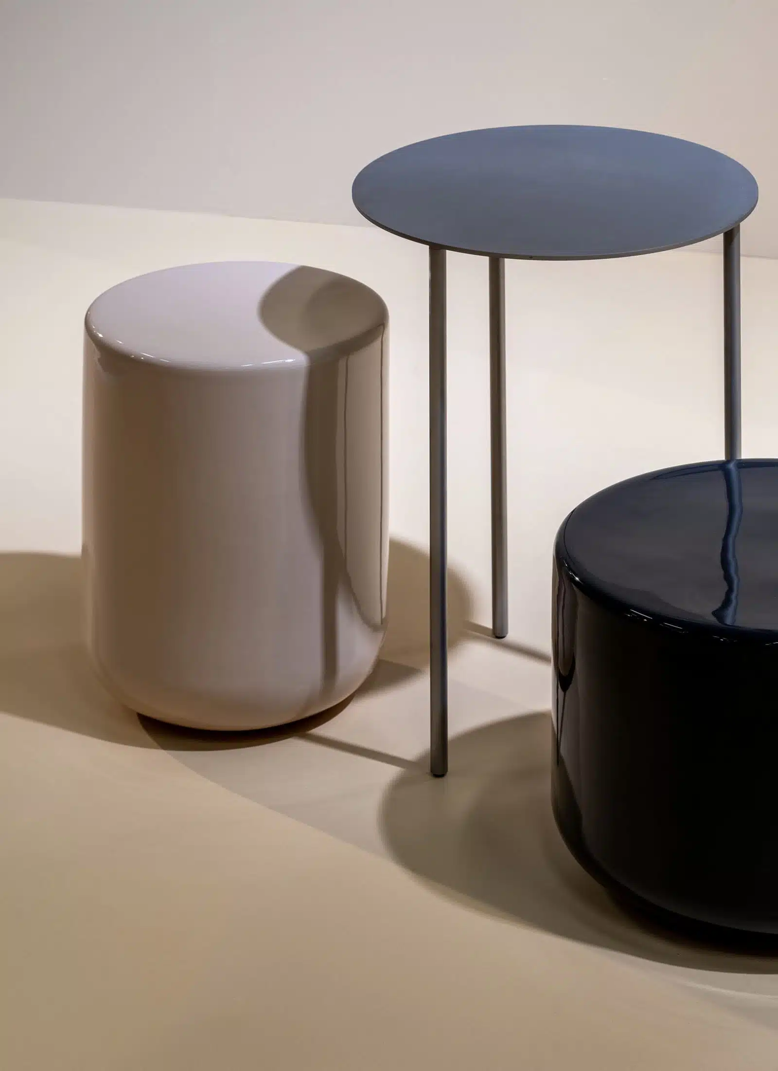 Pair S ceramic side table designed by David Thulstrup