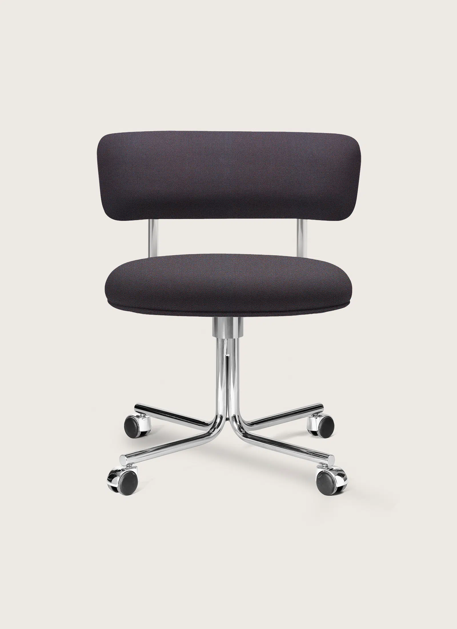 Font Swivel castors chair mirror polished steel