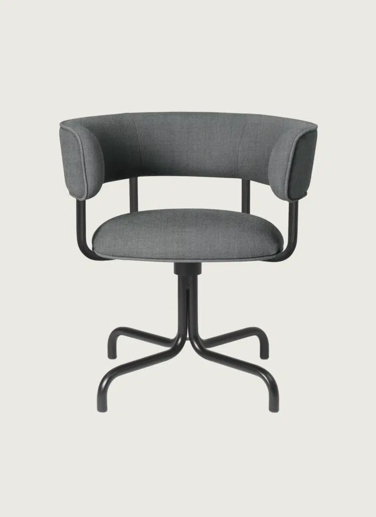 Font swivel armchair black frame