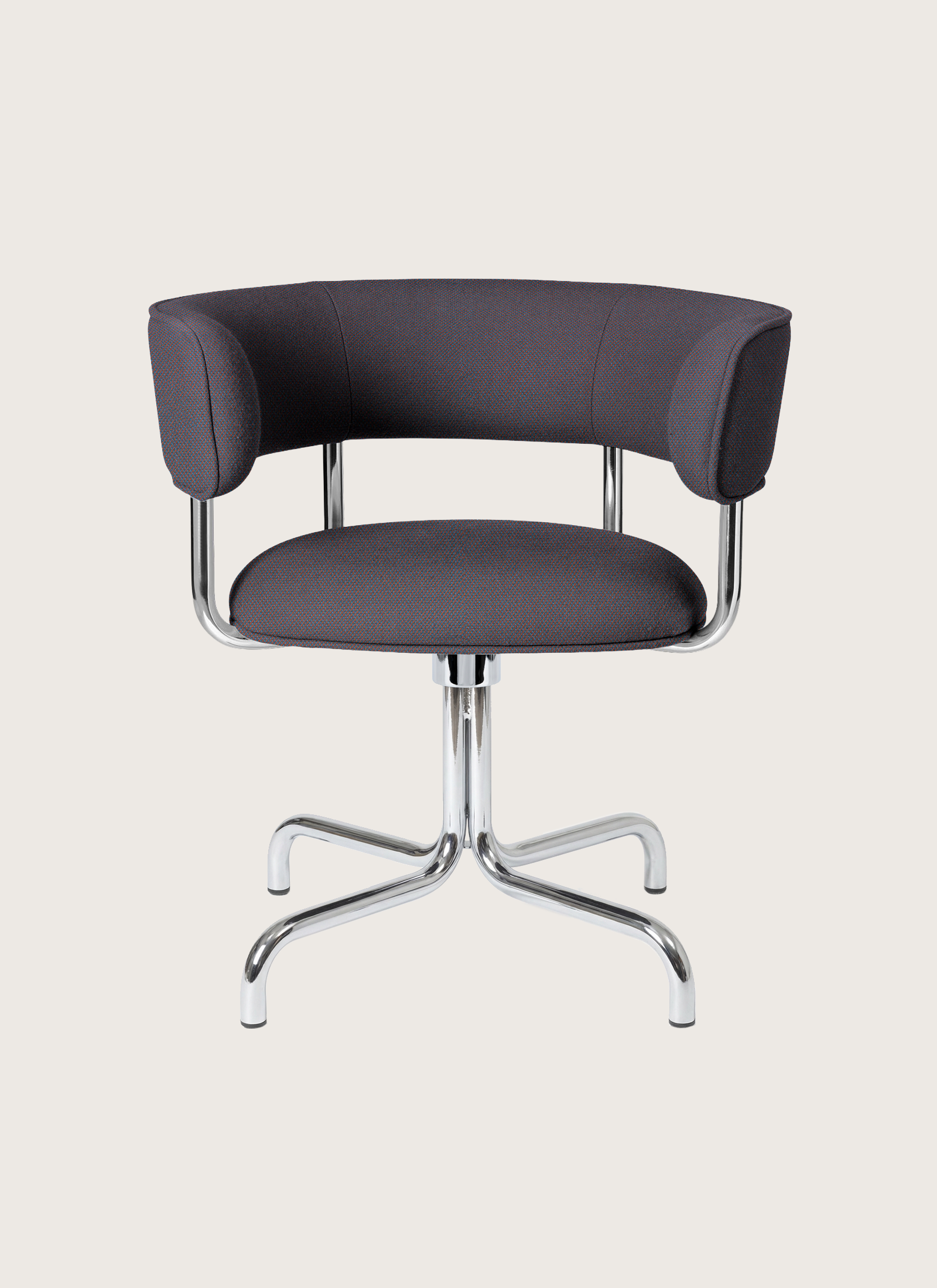 Font swivel armchair mirror polished steel